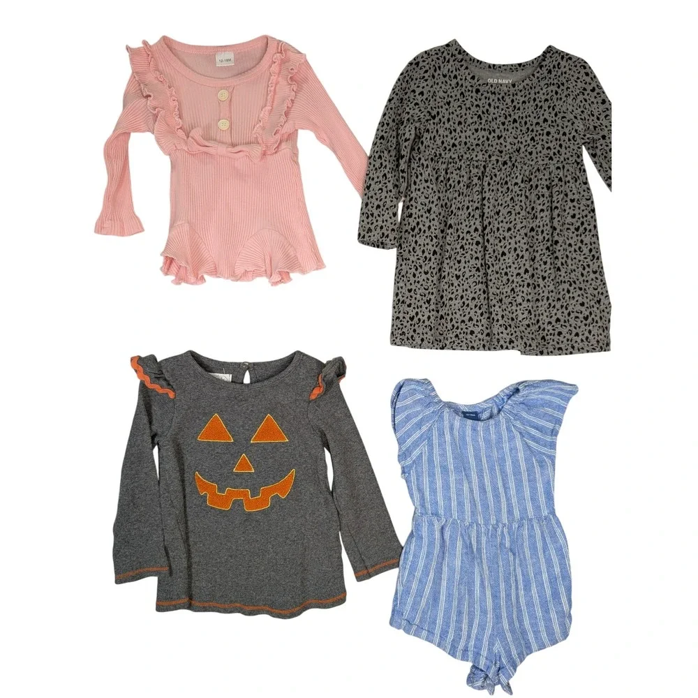 Girl Clothes Lot 12-18 Months 15 piece Dress Romper Leggings